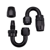 SPELAB 16Ft/5 Meter AN8/AN10 Nylon Braided Black Hose Oil Fuel Hose Line +Oil Fuel Fittings Black Hose End Oil Adaptor Kit Aluminum Alloy
