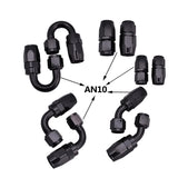 SPELAB 16Ft/5 Meter AN8/AN10 Nylon Braided Black Hose Oil Fuel Hose Line +Oil Fuel Fittings Black Hose End Oil Adaptor Kit Aluminum Alloy