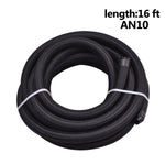 SPELAB 16Ft/5 Meter AN8/AN10 Nylon Braided Black Hose Oil Fuel Hose Line +Oil Fuel Fittings Black Hose End Oil Adaptor Kit Aluminum Alloy