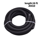 SPELAB 16Ft/5 Meter AN8/AN10 Nylon Braided Black Hose Oil Fuel Hose Line +Oil Fuel Fittings Black Hose End Oil Adaptor Kit Aluminum Alloy