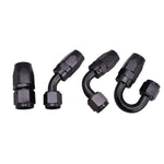 SPELAB 16Ft/5 Meter AN8/AN10 Nylon Braided Black Hose Oil Fuel Hose Line +Oil Fuel Fittings Black Hose End Oil Adaptor Kit Aluminum Alloy