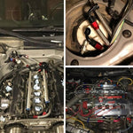 16Ft/5 Meter AN4 Fuel Fittings Hose End Oil Cooler Adaptor+AN4 Stainless Steel Braided Oil Hose Line+AN Adjustable Spanner