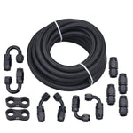 SPELAB 20Ft/6 Meter AN6/AN8/AN10 Nylon Braided CPE Fuel Line Kit Black