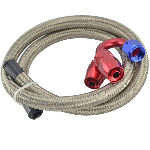 AN8 1M Oil Fuel Hose Braided Fuel Hose AN8 Straight 180 Degree Swivel Fittings Hose End Adapter With AN Spanner