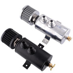 SPELAB Aluminum 750ml Baffled Oil Catch Can Tank & Breather Filter 2x AN10 Twin Port Black/Silver