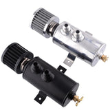 SPELAB Aluminum 750ml Baffled Oil Catch Can Tank & Breather Filter 2x AN10 Twin Port Black/Silver