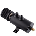 SPELAB Aluminum 750ml Baffled Oil Catch Can Tank & Breather Filter 2x AN10 Twin Port Black/Silver-SPELAB