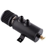SPELAB Aluminum 750ml Baffled Oil Catch Can Tank & Breather Filter 2x AN10 Twin Port Black/Silver-SPELAB