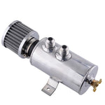 SPELAB Aluminum 750ml Baffled Oil Catch Can Tank & Breather Filter 2x AN10 Twin Port Black/Silver-SPELAB