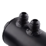 SPELAB Aluminum 750ml Baffled Oil Catch Can Tank & Breather Filter 2x AN10 Twin Port Black/Silver