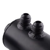 SPELAB Aluminum 750ml Baffled Oil Catch Can Tank & Breather Filter 2x AN10 Twin Port Black/Silver