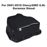 Aluminum Deep Engine Oil Pan (Black) Compatible with 2001-2010 Chevy/GMC 6.6L Duramax Diesel