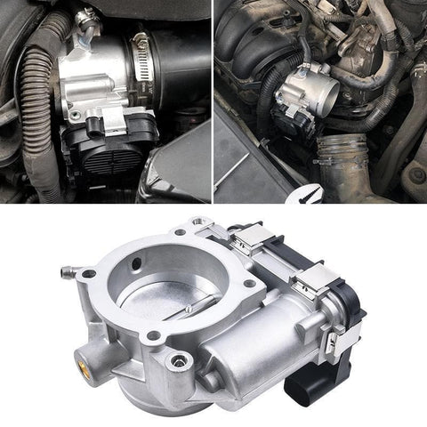 Electronic Throttle Body Assembly for Volkswagen Jetta Beetle Rabbit Golf Passat 2.5L 2008-2014 Replace Part Number 07K133062A Silver