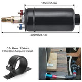 External Fuel Pump 300LPH High Flow 12V 145psi Universal Fit for AN10 Inlet / AN6 Outlet