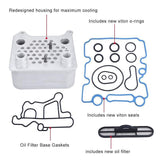 Ford Powerstroke 6.0L V8 F250-550 Super Duty Excursion E350 E450 Engine Oil Cooler Kit Viton Gasket Seal Kit 3C3Z 6A642 CA 904228 904-228 015339 OCK388