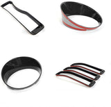 Front Grill Inserts & Headlight Cover Kit for 2018-2021 Jeep Wrangler JL & Unlimited