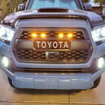 SPELAB Grill LED Lights 4 PCS with Harness & Fuse Upgrade for 2016-2019 Aftermarket Toyota Tacoma TRD PRO Grille