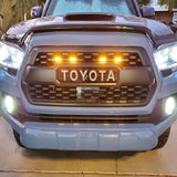 SPELAB Grill LED Lights 4 PCS with Harness & Fuse Upgrade for 2016-2019 Aftermarket Toyota Tacoma TRD PRO Grille
