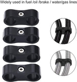 SPELAB Hose Separator Clamp 4AN 6AN 8AN 10AN- 1/4, 3/8, 1/2, 5/8 Fuel line Mounting Clamps, Aluminum Hose Divider for Fuel Hose, Oil Line, Brake Line, Water Pipe and Gas Line
