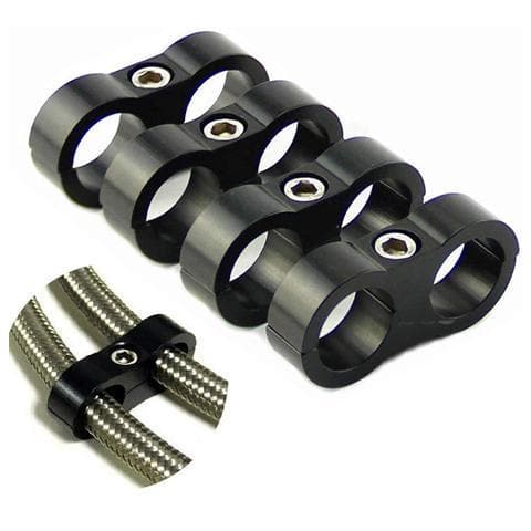 SPELAB Hose Separator Clamp 4AN 6AN 8AN 10AN- 1/4, 3/8, 1/2, 5/8 Fuel line Mounting Clamps, Aluminum Hose Divider for Fuel Hose, Oil Line, Brake Line, Water Pipe and Gas Line