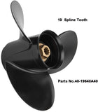Jason Marine 10 3/8 x 13 (10 Spline Tooth) OEM Parts No.48-19640A40 Upgrade Aluminum Outboard Moto Propeller fit Mercury Engines 9.9/15/18/20/25HP, RH
