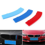 M-Colored Stripe Grille Insert Trims Compatible with 2013-2018 BMW F30 3 Series 316i 318i 320i 328d 328i 335i 340i Kidney Grill (11 Beams, Not Fit 8 Beams)