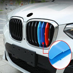 M-Colored Stripe Grille Insert Trims Compatible with BMW 11-20 X3 X4 Standard Kidney Grille