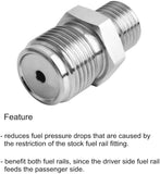M18*1.5 Fuel Rail Ported Fitting for 2004.5-2010 Chevrolet Silverado GMC Sierra 2004.5-2010 Duramax 6.6L LB7 LLY LBZ LMM Stainless Steel