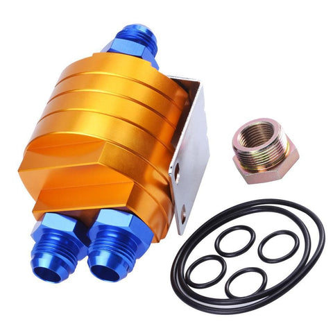 Oil Cooler Aluminum Sandwich Plate Oil Filter Relocation Kit Adapter