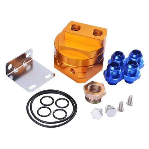 Oil Cooler Aluminum Sandwich Plate Oil Filter Relocation Kit Adapter