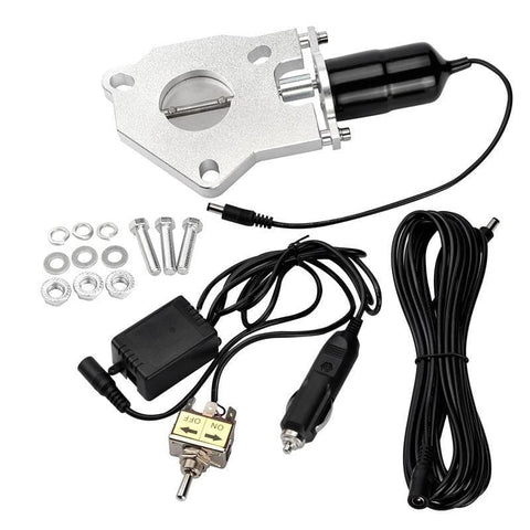 SPELAB Performance Stainless Steel Electric Exhaust Cutout Valve Kit With Manual Switch