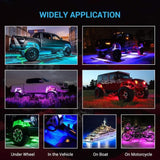 RGB LED Rock Lights, 150 LEDs Multicolor Neon Underglow Waterproof Music Lighting Kit with APP & RF Control for Jeep Off Road Truck Car ATV SUV Motorcycle (10 Pods)