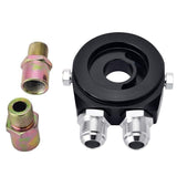Universal 19 Row AN10 Engine Oil Cooler Nylon Braided Oil Hose Line Oil Adapter Filter Cooler Plate Kit Black