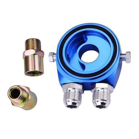 Universal 19 Row AN10 Engine Oil Cooler Nylon Braided Oil Hose Line Oil Adapter Filter Cooler Plate Kit Silver