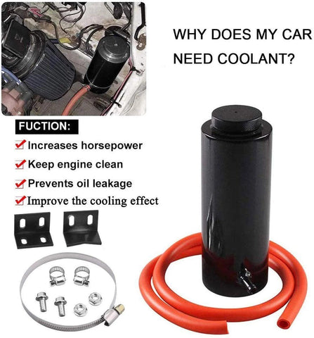 Universal 7.5''*3'' Aluminum Engine Radiator Coolant Overflow Tank