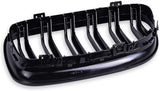 runmade Glossy Black M-Color Double Line Front Kidney Grille Grill Compatible with BMW 2009-2012 E90 E91 323i 325i 328i 330i 335i LCI Sedan