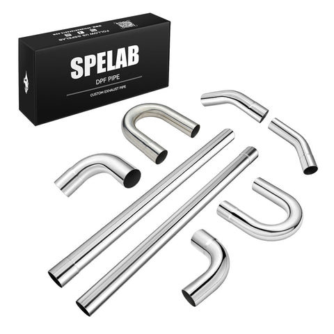 SPELAB 2.0/2.25/2.5/3.0 Custom Exhaust Kit 8 Pieces Stainless steel Tubing Mandrel Bend Pipe Straight & U-Bend Universal