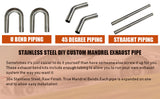 SPELAB 2.0/2.25/2.5/3.0 Custom Exhaust Kit 8 Pieces Stainless steel Tubing Mandrel Bend Pipe Straight & U-Bend Universal