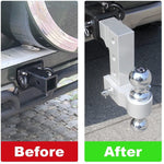 Aluminum Adjustable Trailer Hitch with 2" and 2-5/16" Dual Ball Mount Fits 2" Receiver