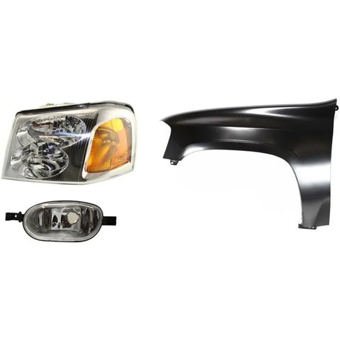 Kit Headlight Driving Head light Headlamp Driver Left Side Hand for GMC Envoy