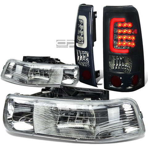 99-02 SILVERADO CHROME CRYSTAL HEADLIGHT+CORN