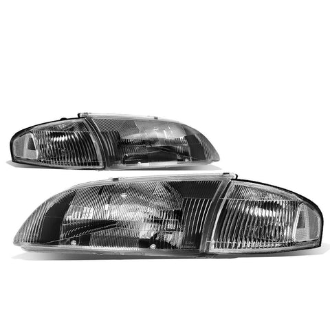 98-99 Mazda 626 Black Housing Headlight+Clea