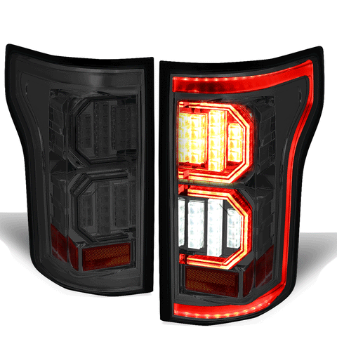 2015-2017 d F150 Truck Tron Style 3D LED Tail Brake Light Stop Lamp Smoke