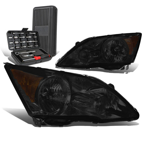 2007-2011 Honda CRV CR-V OE Style Smoked Amber Signal Headlights+Too