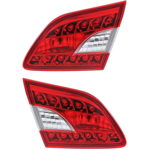 Halogen Tail Light Set For 2013-15 Nissan Sentra Inner Clr/Red w/Bulbs 2Pcs CAPA