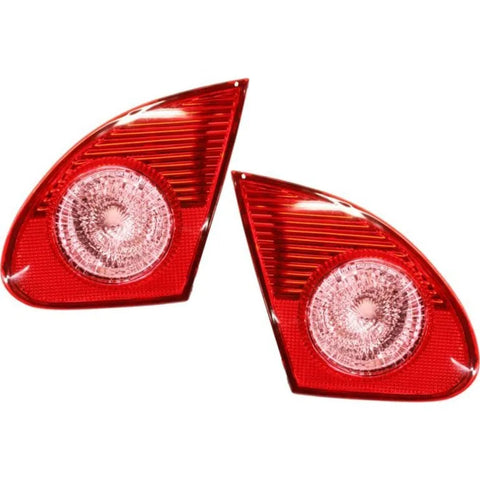 Halogen Tail Light Set For 2003-2008 Toyota Corolla Inner Clear & Red Lens 2Pcs