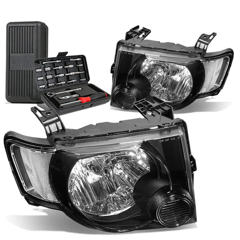 2008-2012 d Escape Pair Black/Clear Side Headlight Head Lamps+Tool Box