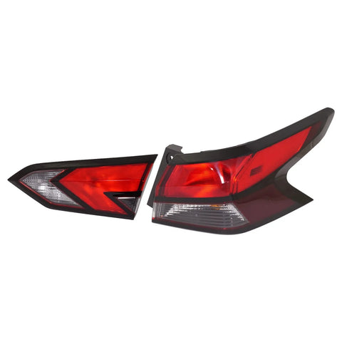 Tail Light Set For 2020-2021 Nissan Versa Left Right Inner Outer w/ bulb Halogen