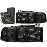 1994-2002 Dodge Ram Pickup Truck Smoked/Clear Side Headlight Lamps+Tool Box
