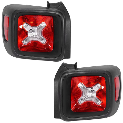 Tail Light Set For 2015-2022 Jeep Renegade Left and Right Clear/Red Halogen CAPA